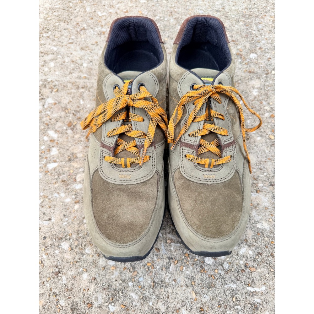 L.L.Bean Mens Katahdin Trail Sneakers Suede Olive Green Brown Orange Size 10M